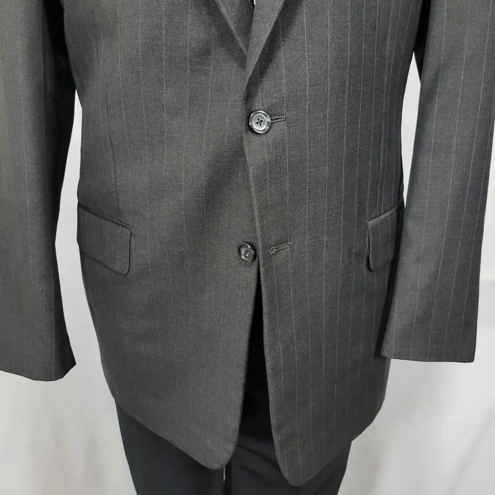 Hickey Freeman Men's Sport Coat Blazer Two Button CH BLK Striped Loro‎ Piana 42L